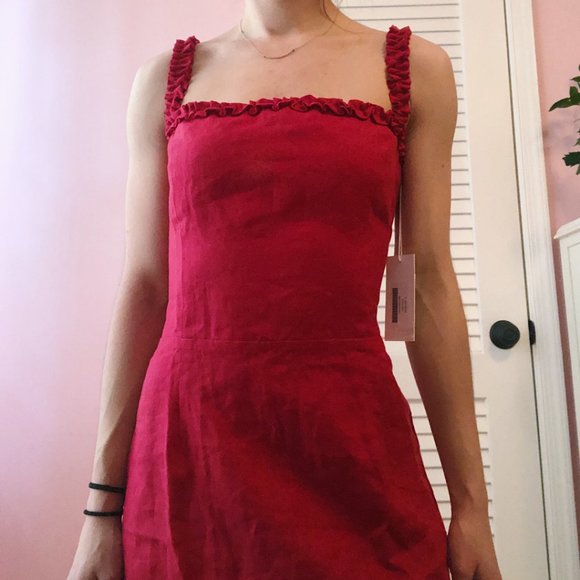 Reformation Dresses & Skirts - NWT Reformation Janie mini Dress Rhubarb sz 8
